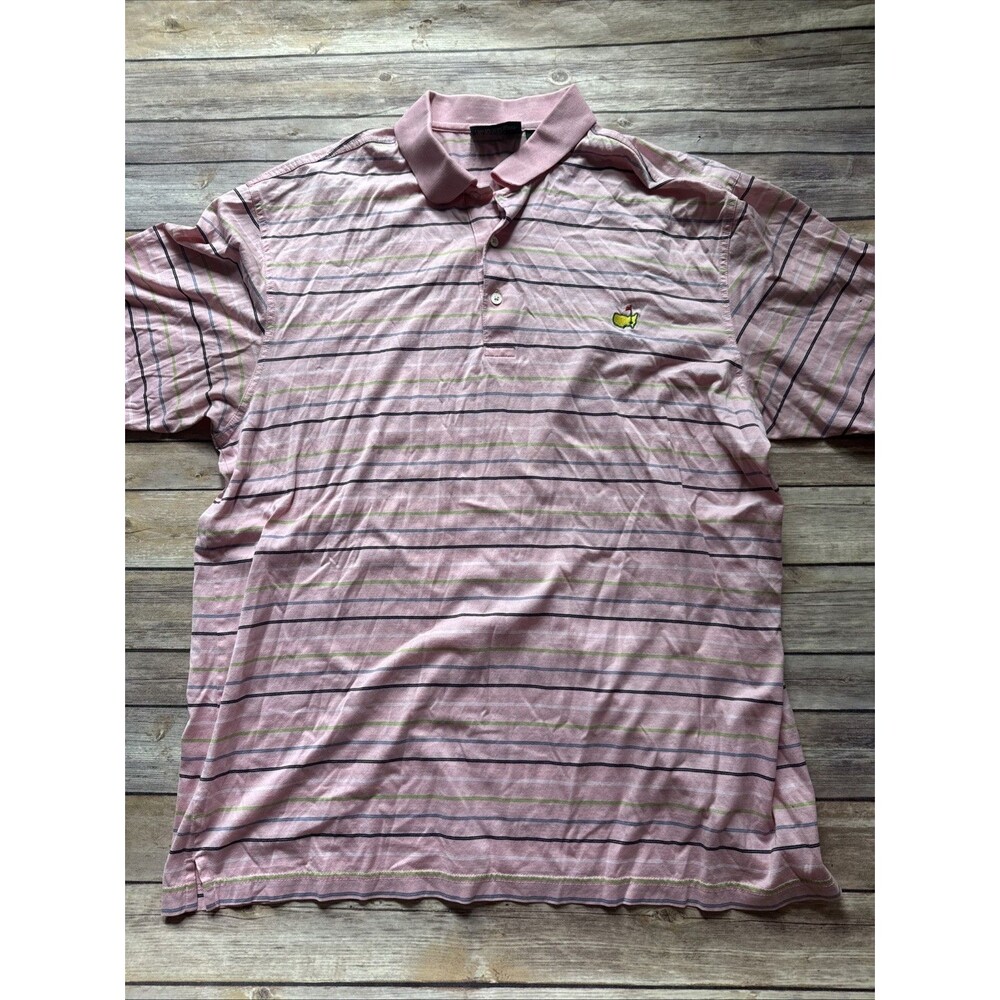 Masters Polo Shirt Mens XL Pink Stripe Augusta National Amen Corner Golf Club